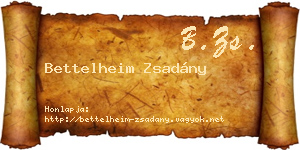 Bettelheim Zsadány névjegykártya