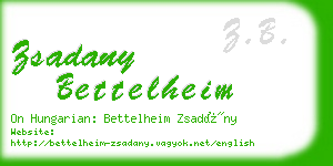 zsadany bettelheim business card